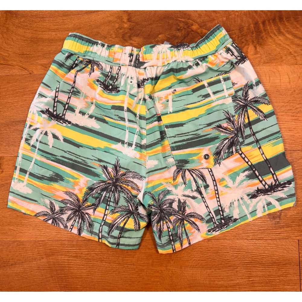 Saxx Oh Buoy Swim Trunks Mens Medium Palm Tree Tropical 2N1 BallPark Pouch Liner
